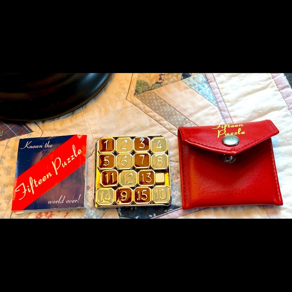 Travel game: Fifteen puzzle! 💯 Fun‼️ quality steel & enamel